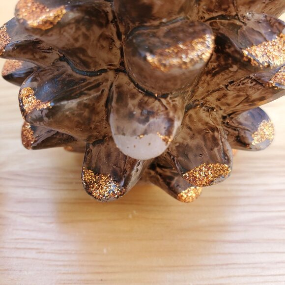 Decorative Debi Lilly Design Pinecone Candles W/ Glitter Set Of 2  3" Tall - Picture 10 of 12